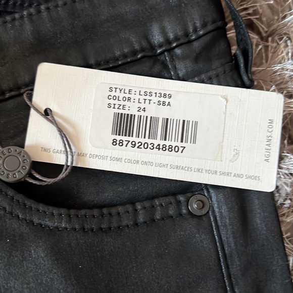 New with tags, never worn AG coated Jean (leather look) - Picture 4 of 7